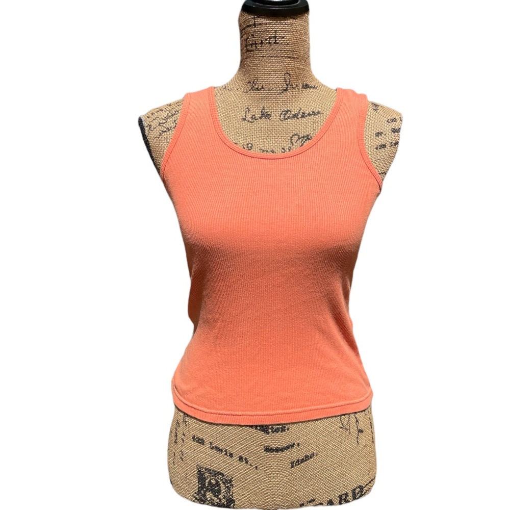 Orange Ribbed Tank Top